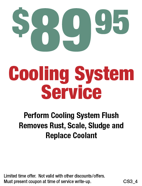Cooling System Service $89.95