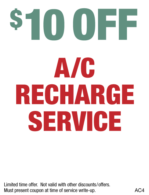 $10 OFF A/C Recharge Service