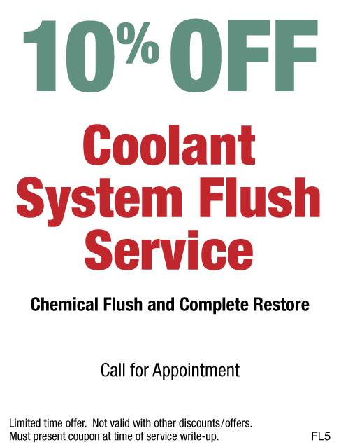 10% OFF Coolant System Flush Service