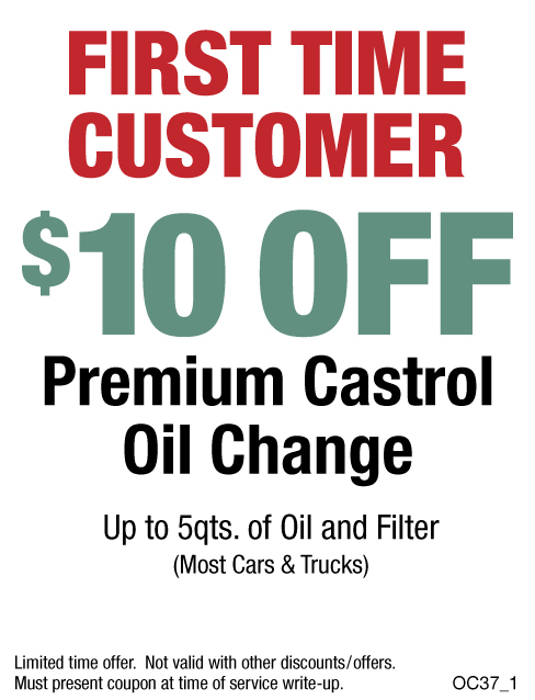 First Time Customer $10 OFF Castrol Oil Change
