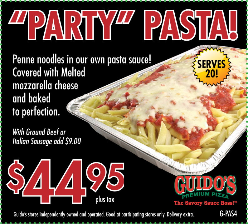 Party Pasta Serves 20 $44.95