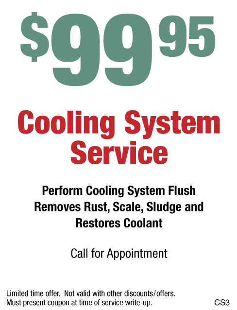 $99.95 Cooling System Service