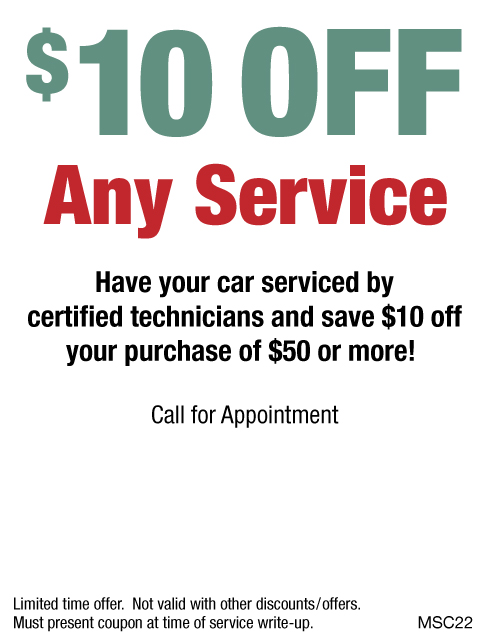 $10 OFF Any Service W/Purchase Of $50 Or More