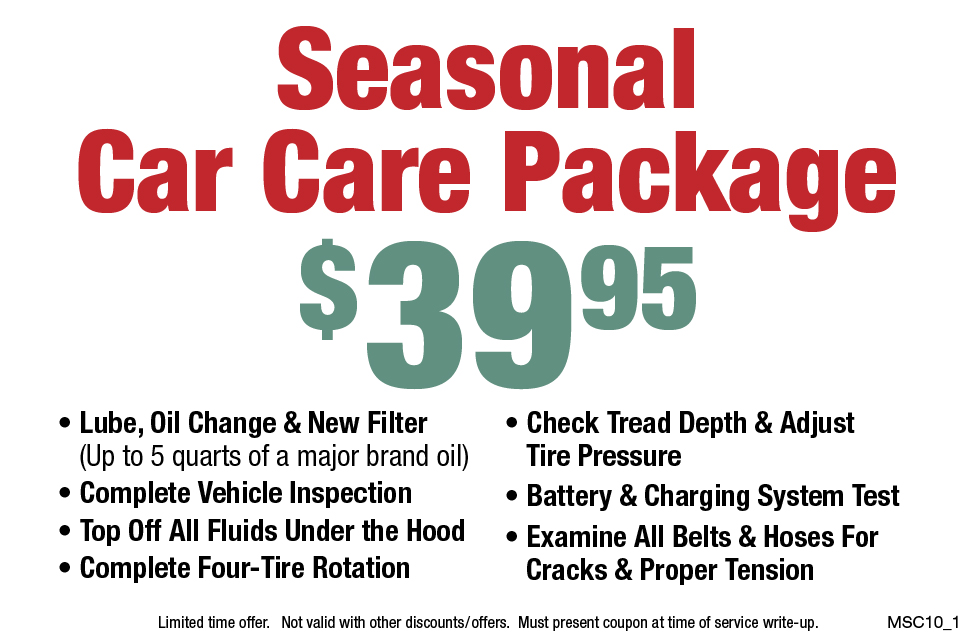 Seasonal Car Care Package $39.95