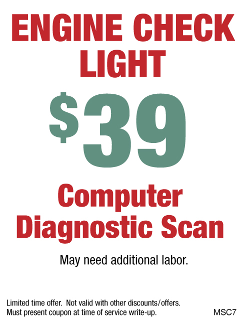 Engine Check Light $39 Diagnostic Scan