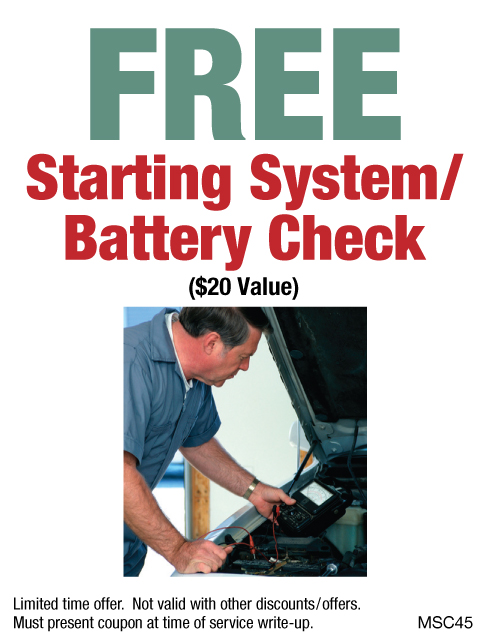 FREE Starting System/Battery Check