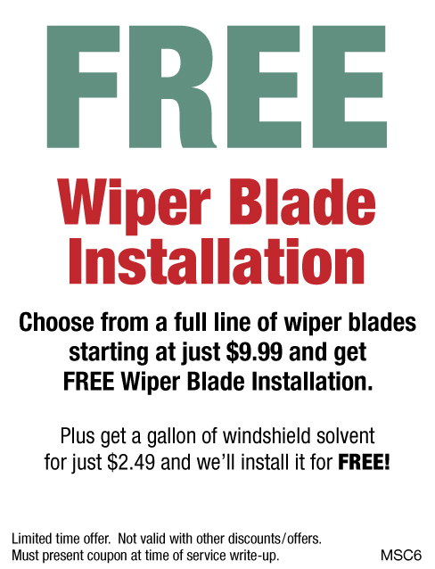 FREE Wiper Blade Installation
