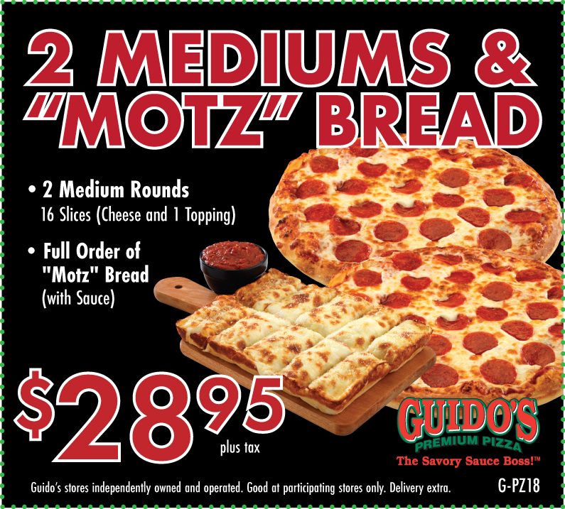 2 Medium Rounds & "Motz" Bread $28.95