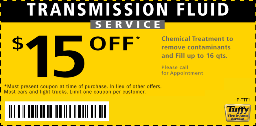 $15 Off Transmission Fluid Service