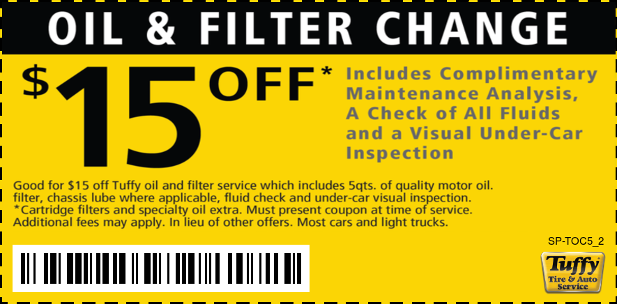 15 Off Oil Change of Your Choice Tuffy Fort Myers (Daniels Pkwy)