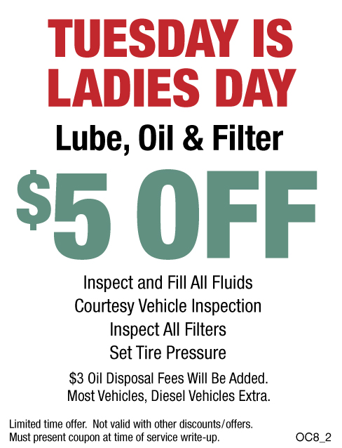 Tuesday Is Ladies Day $5 OFF