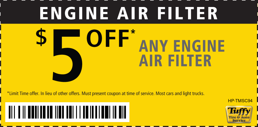 $5 OFF ANY Engine Air Filter