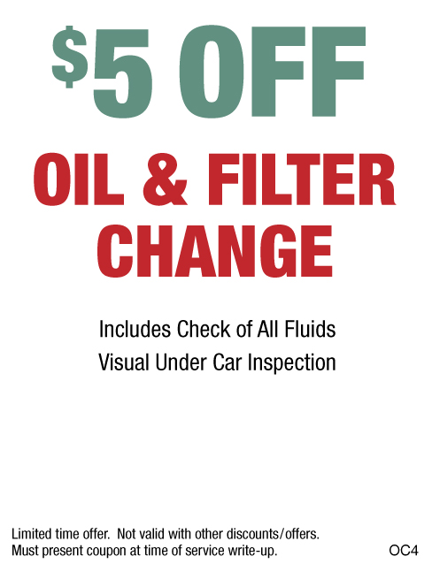 $5 OFF Oil Change & Filter