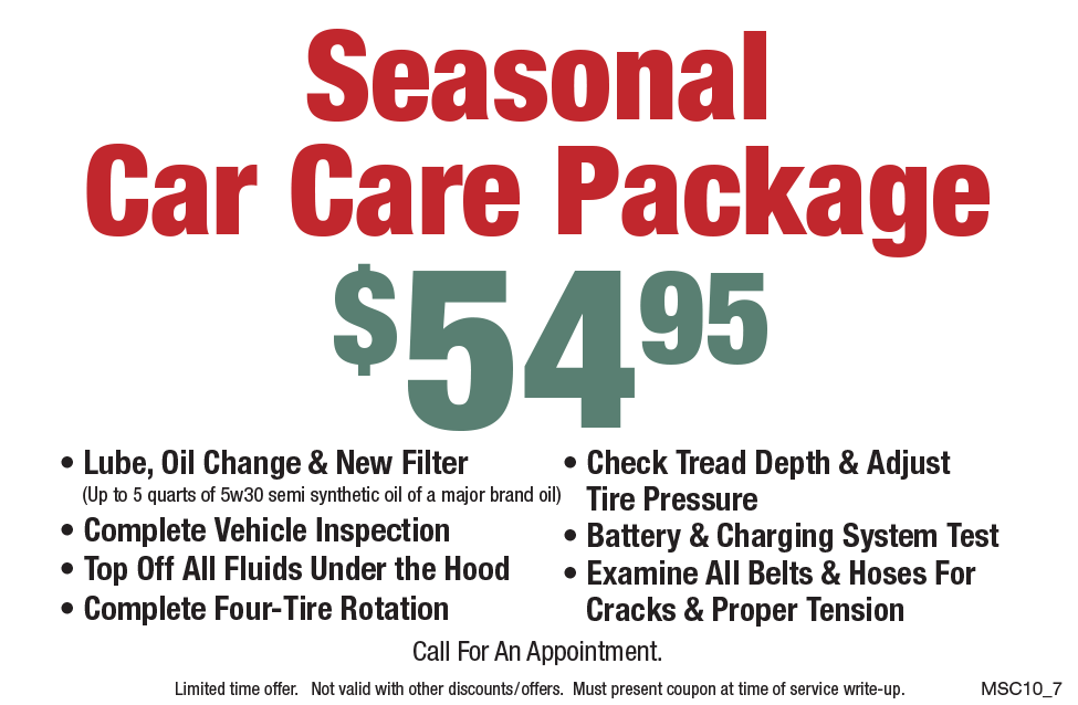 Seasonal Car Care Package $54.95