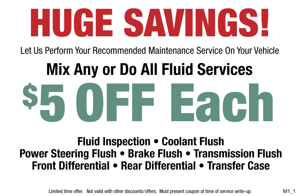 Preventative Maintenance Fluid Service $5 OFF