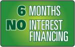 6 Months No Interest Financing logo