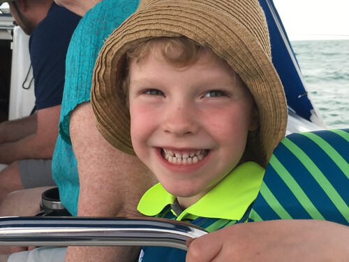 Didnt take much to get this smile on the boat. 