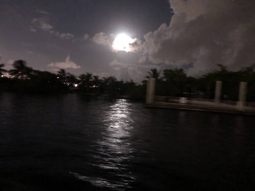 Twilight, Full moon Sailing in Miami 
