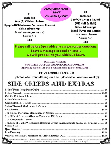 Vic's Casual Dining Menu Vic's Casual Dining Menu