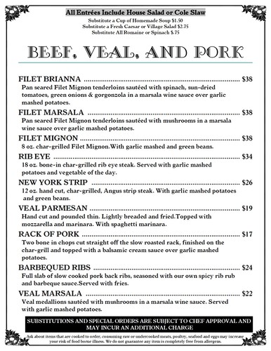 Vic's Casual Dining Beef Menu Vic's Casual Dining Beef Menu